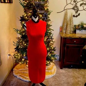 Splendid fuzzy red Christmas dress